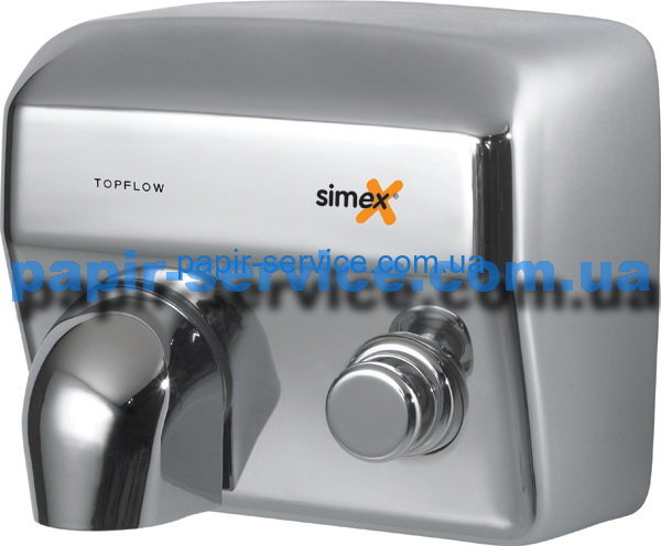 Сушилка для рук TOPFLOW с кнопкой нержавеющая сталь глянцевая 2225 Вт, SIMEX, Испания