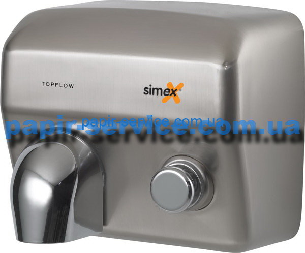Сушилка для рук TOPFLOW с кнопкой нержавеющая сталь матовая 2225 Вт, SIMEX, Испания