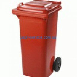 Бак для мусора пластиковый 120 литров красный, PS-120-RED