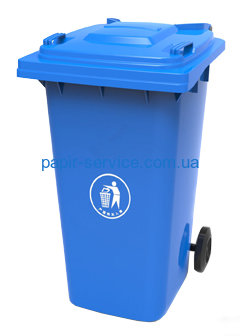 Бак для мусора пластиковый 120 литров синий, PS-120-BLUE